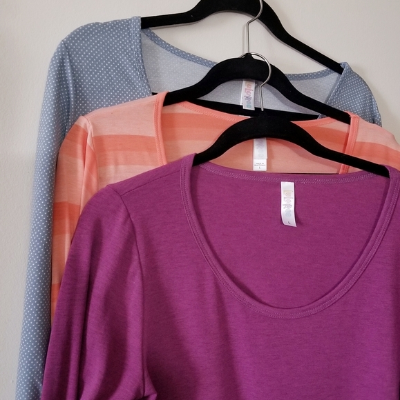 LuLaRoe Tops - LOT of 3 * Lularoe Lynnae Long Sleeve Shirts EUC